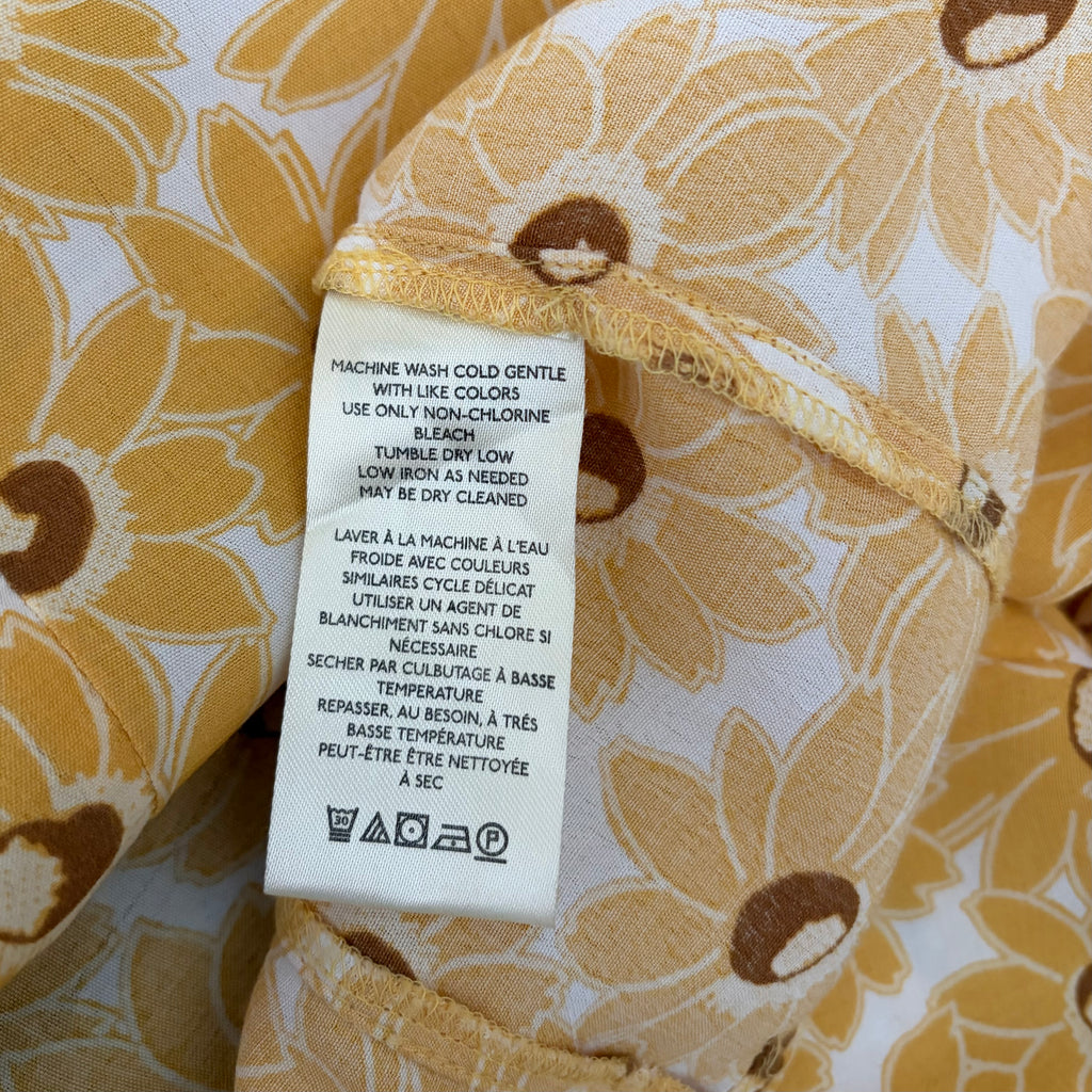 FREE PEOPLE Rosalee Midi Dress Yellow Combo Floral Cutout Back Boho X-Small