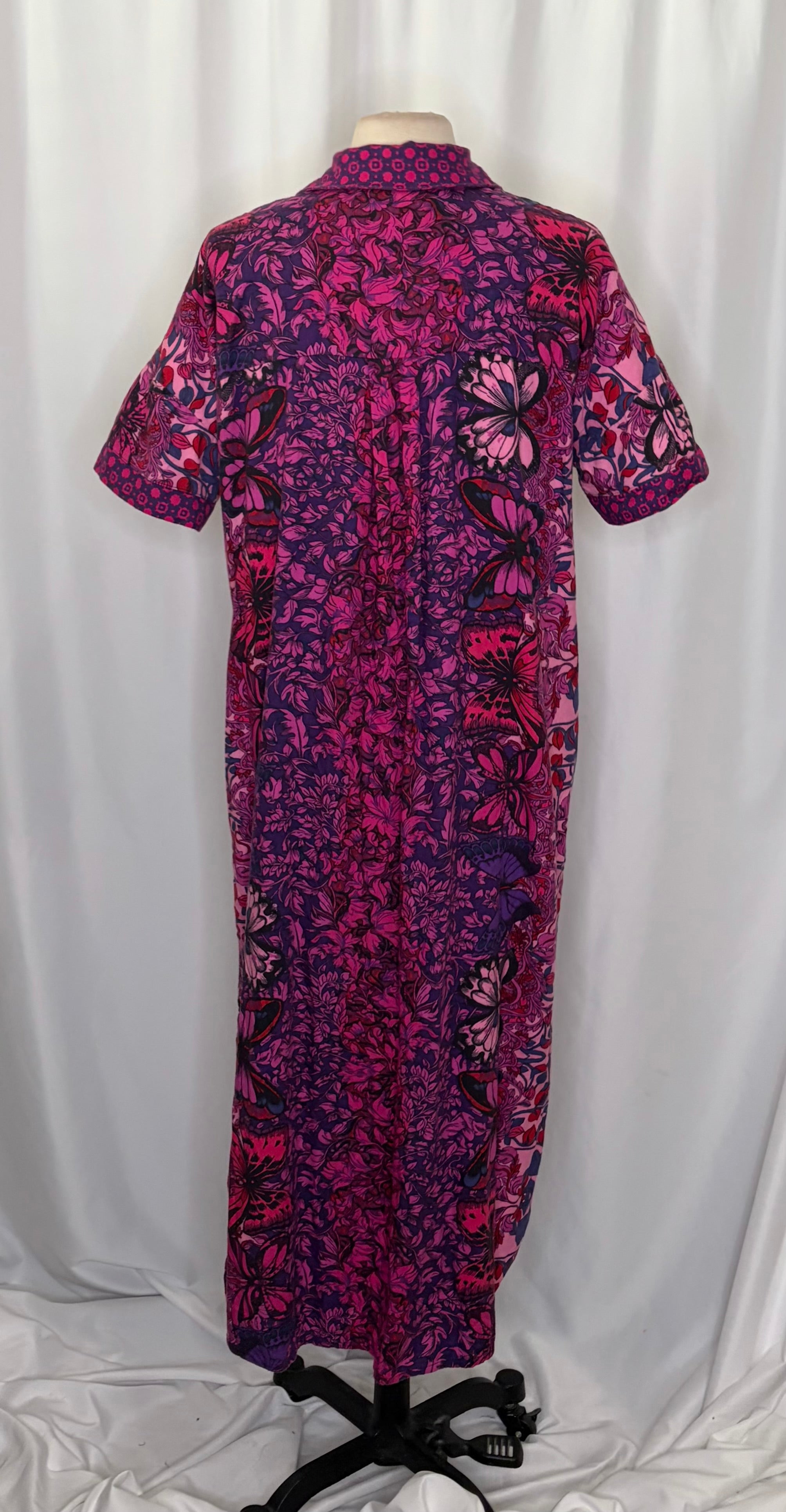 Alexandra Farmer ANTHROPOLOGIE Whimsy Flannel Sleep Dress Floral Butterfly M