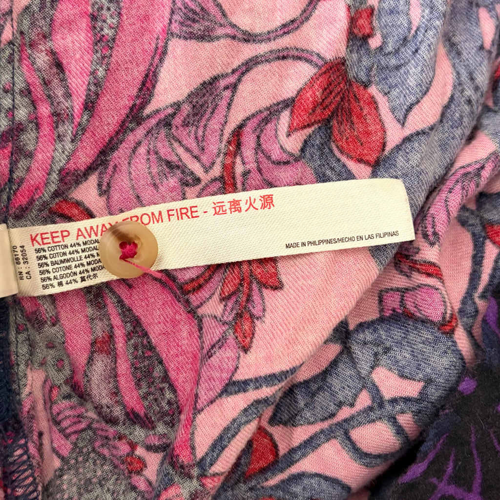 Alexandra Farmer ANTHROPOLOGIE Whimsy Flannel Sleep Dress Floral Butterfly M