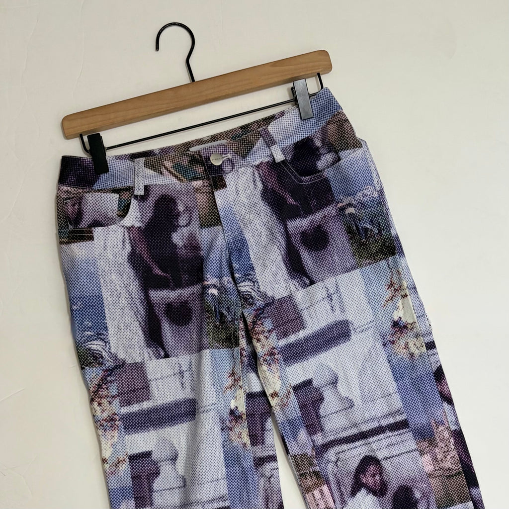 MIAOU Atlas Pants Memoirs Pixelated Graphic Print Straight Leg Streetwear XS