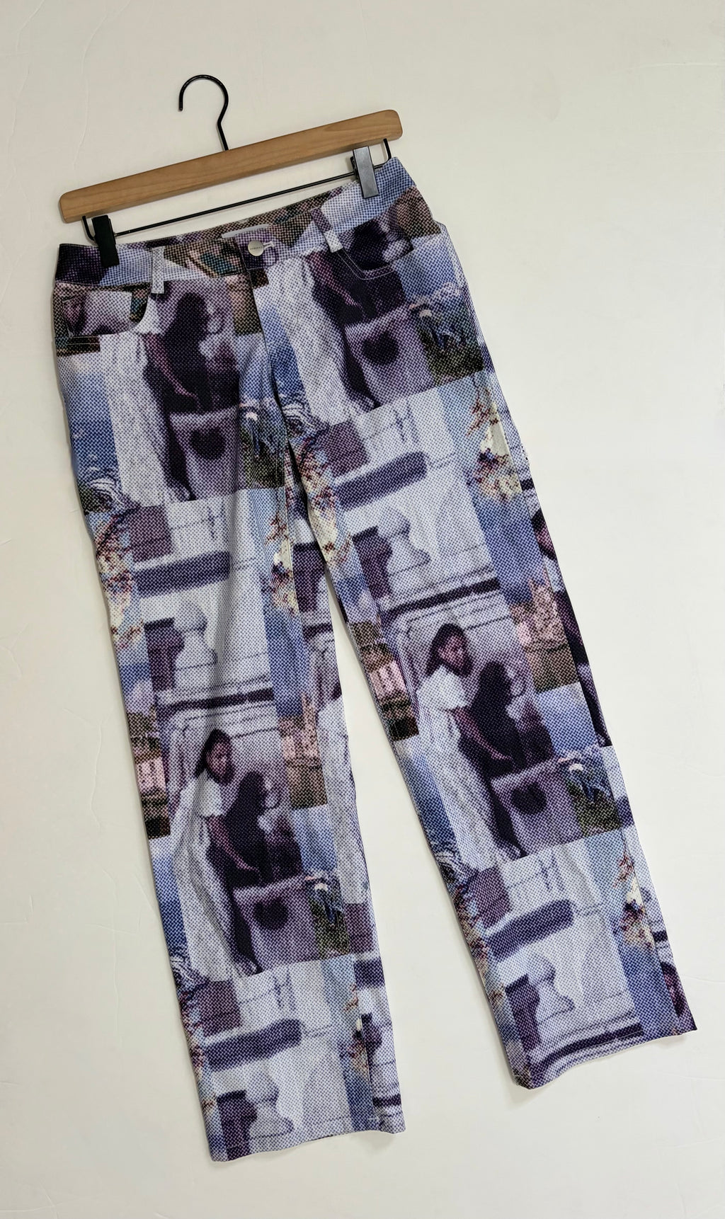 MIAOU Atlas Pants Memoirs Pixelated Graphic Print Straight Leg Streetwear XS