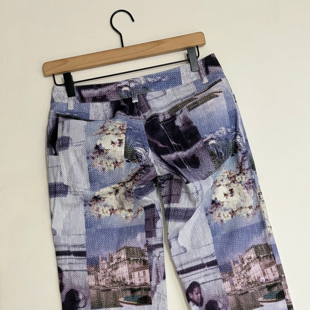 MIAOU Atlas Pants Memoirs Pixelated Graphic Print Straight Leg Streetwear XS