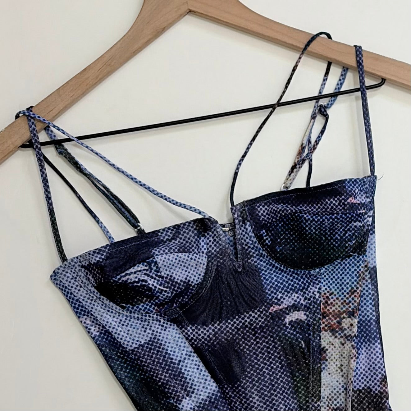 MIAOU Aphex Corset Top Memoirs Pixelated Graphic Print Vogue X-Small