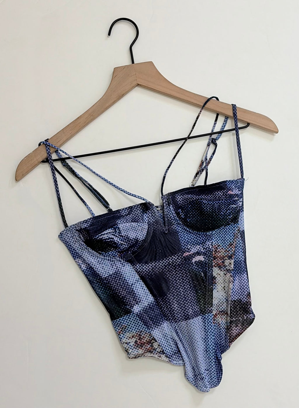 MIAOU Aphex Corset Top Memoirs Pixelated Graphic Print Vogue X-Small