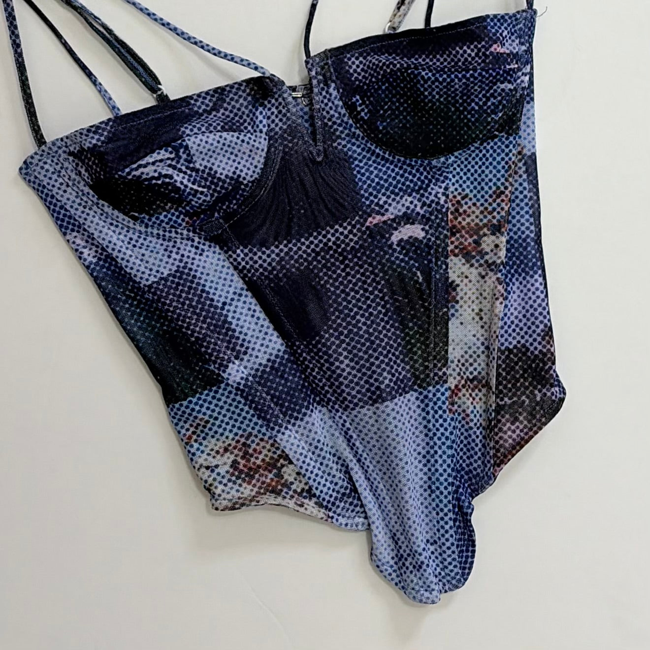 MIAOU Aphex Corset Top Memoirs Pixelated Graphic Print Vogue X-Small
