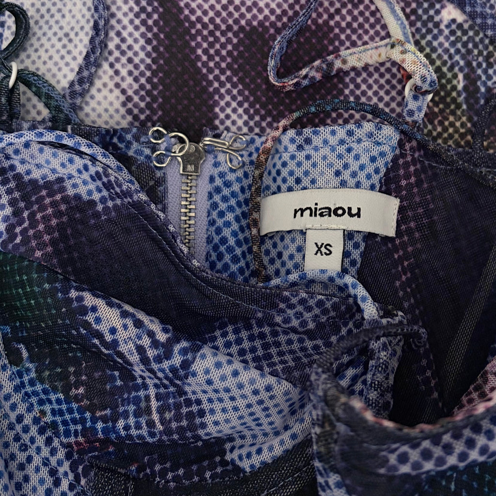 MIAOU Aphex Corset Top Memoirs Pixelated Graphic Print Vogue X-Small