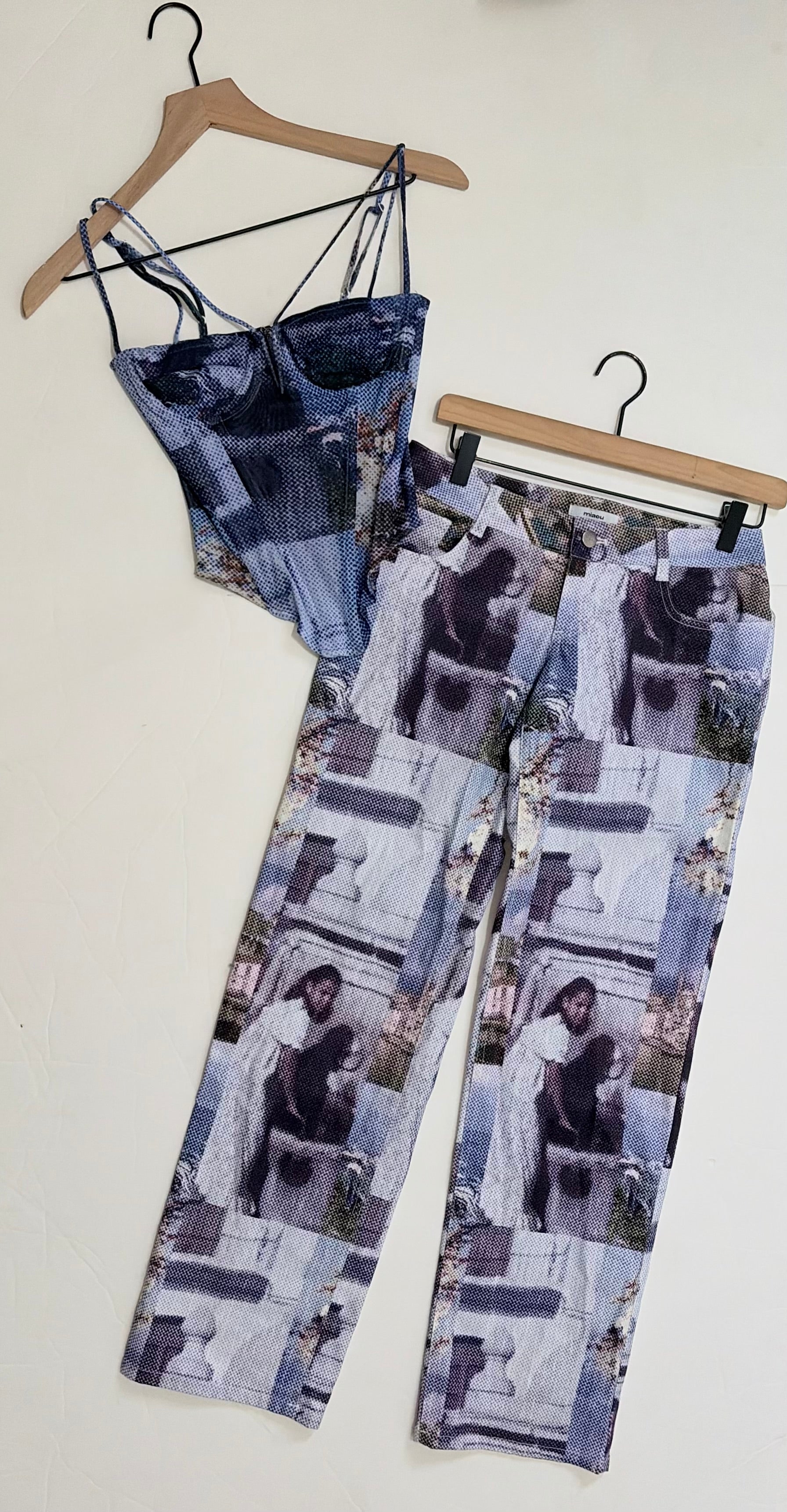 MIAOU Aphex Corset Top Atlas Pants Memoirs Print 2 Piece Set X-Small