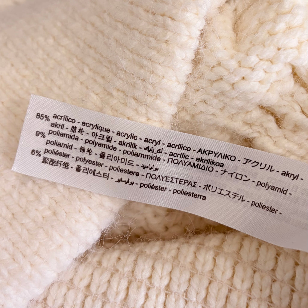 ZARA Cable Knit Chunky Sweater Solid Ivory Knit Knitwear Preppy Chic Medium