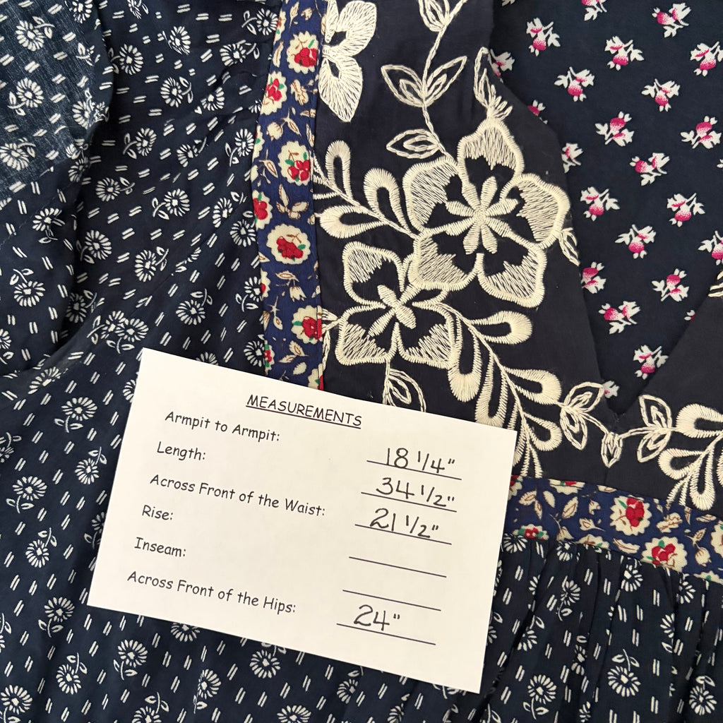 Anthropologie ONE SEPTEMBER Alpina Tunic Dress Embroidered Floral Ruffle X-Small