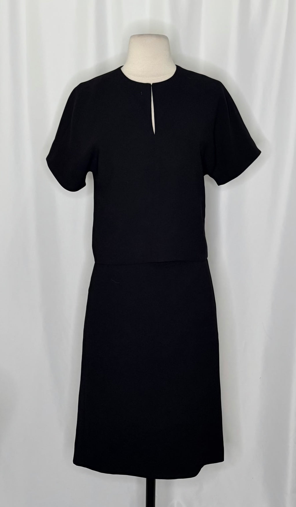J. CREW 365 Crepe Cropped Top Pencil Skirt 2 Piece Skirt Set Black Solid Size 0