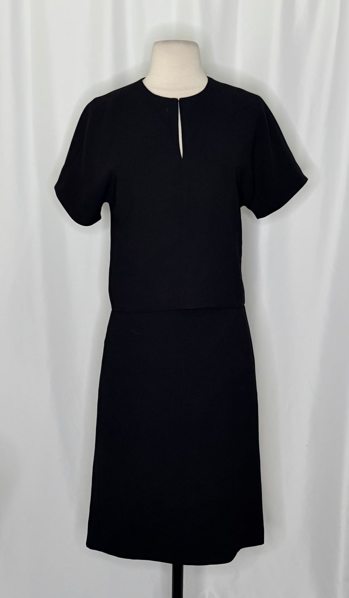 J. CREW 365 Crepe Cropped Top Pencil Skirt 2 Piece Skirt Set Black Solid Size 0