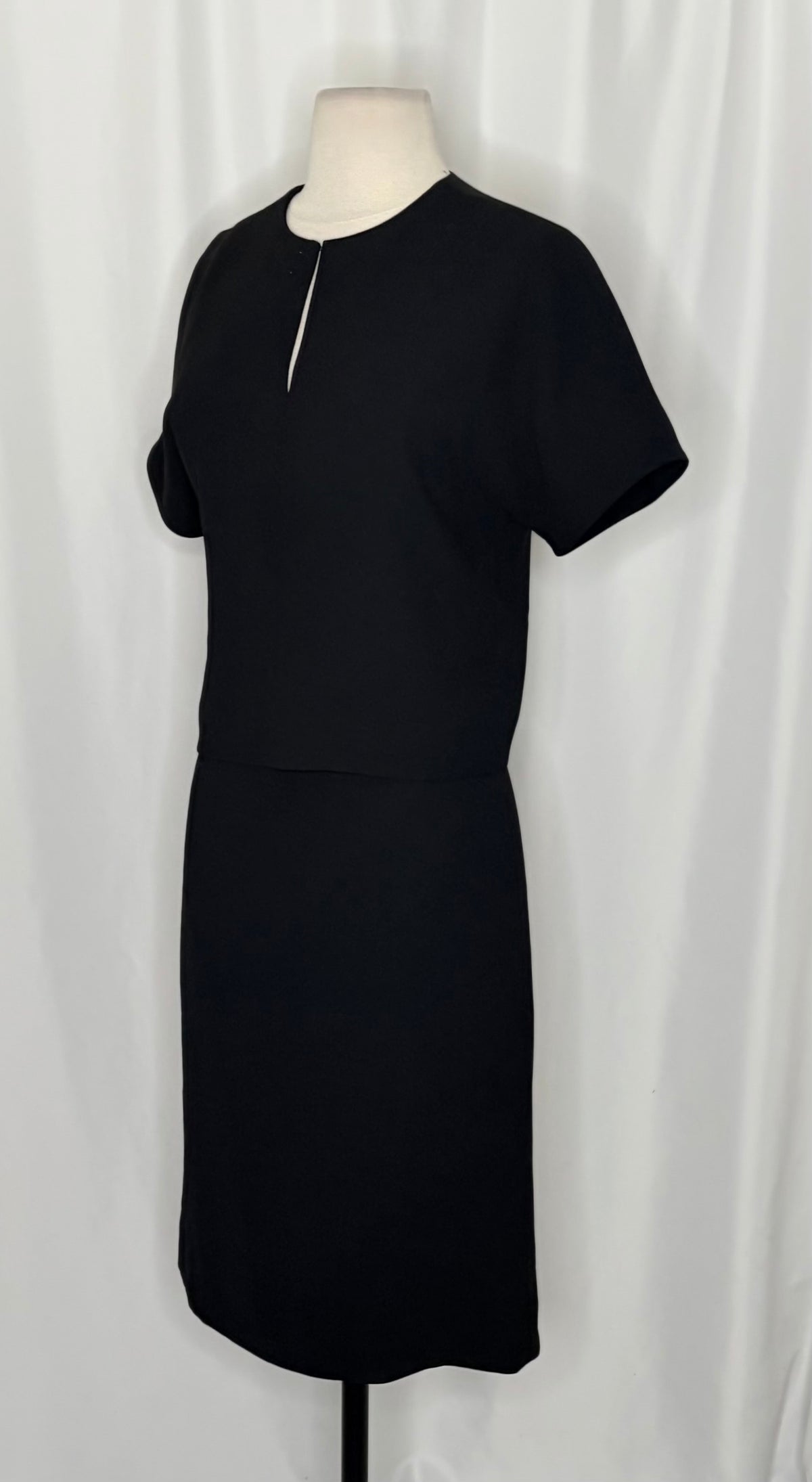 J. CREW 365 Crepe Cropped Top Pencil Skirt 2 Piece Skirt Set Black Solid Size 0