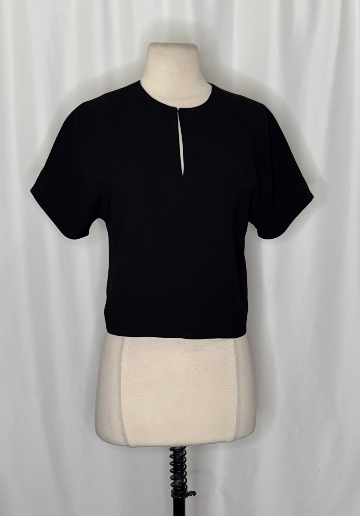 J. CREW 365 Crepe Cropped Top Pencil Skirt 2 Piece Skirt Set Black Solid Size 0