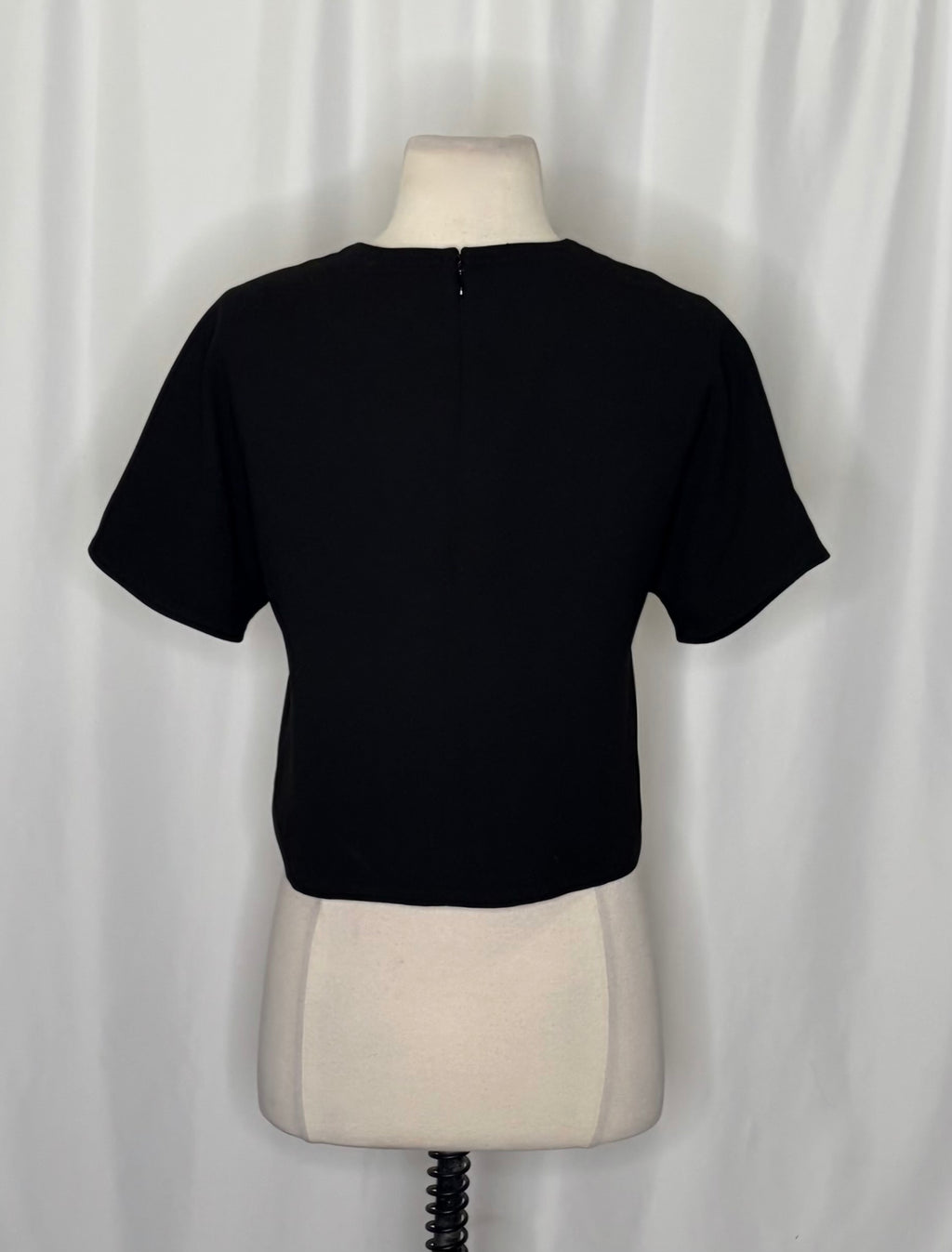 J. CREW 365 Crepe Cropped Top Pencil Skirt 2 Piece Skirt Set Black Solid Size 0
