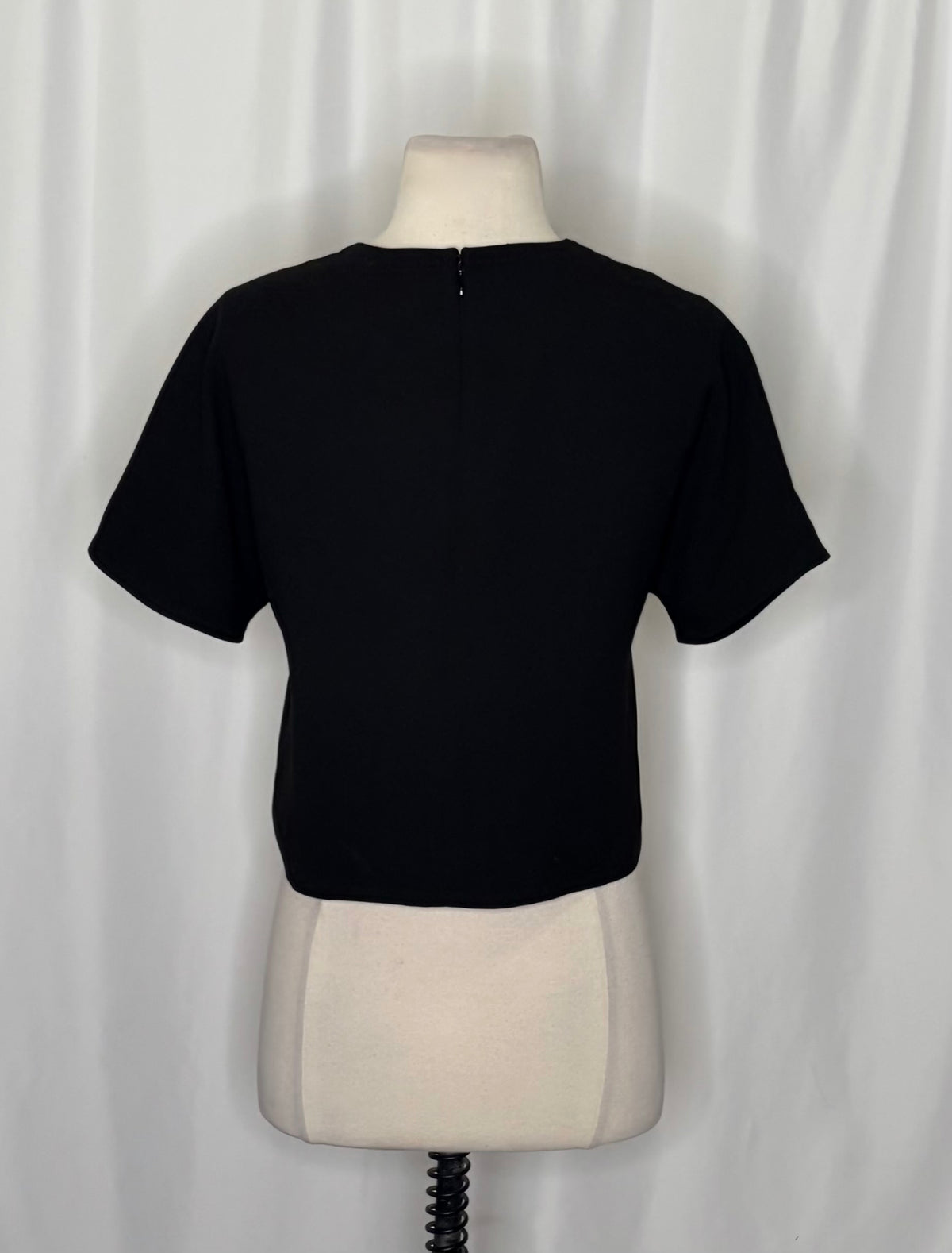 J. CREW 365 Crepe Cropped Top Pencil Skirt 2 Piece Skirt Set Black Solid Size 0