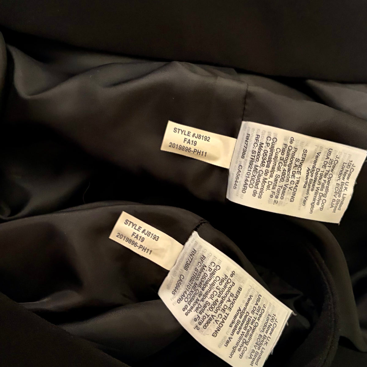 J. CREW 365 Crepe Cropped Top Pencil Skirt 2 Piece Skirt Set Black Solid Size 0