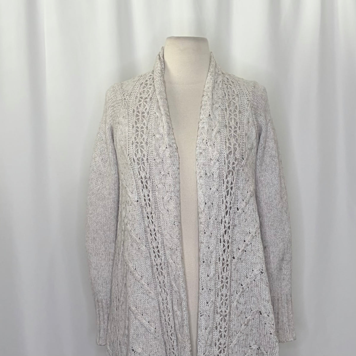 Anthropologie ANGEL OF THE NORTH Anais Cardigan Sweater Wool Blend Gray X-Small