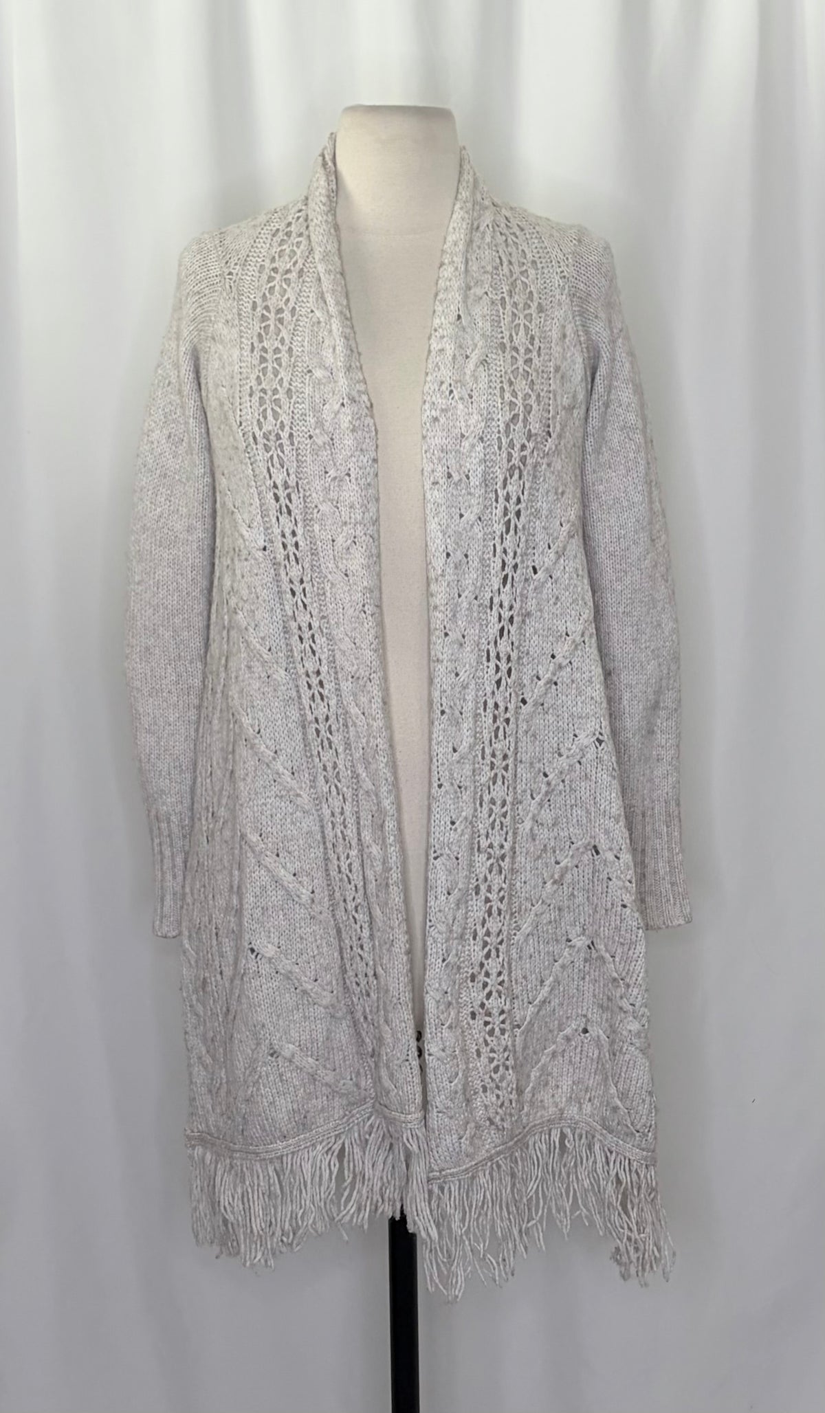 Anthropologie ANGEL OF THE NORTH Anais Cardigan Sweater Wool Blend Gray X-Small