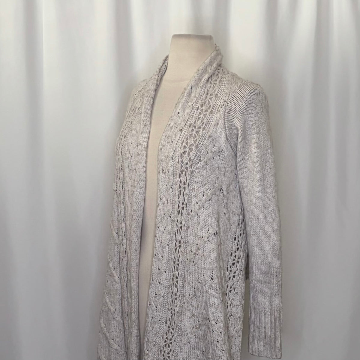 Anthropologie ANGEL OF THE NORTH Anais Cardigan Sweater Wool Blend Gray X-Small