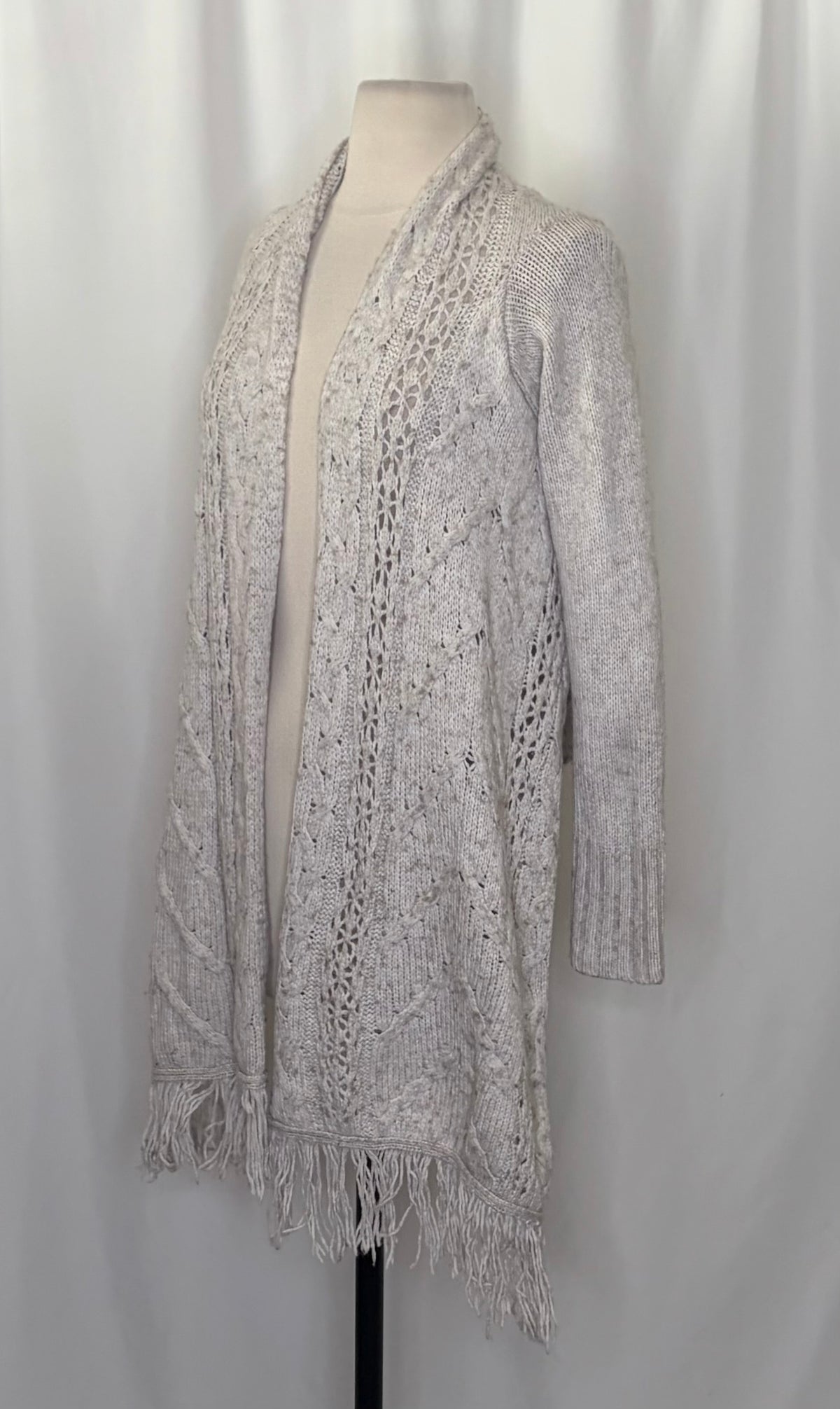 Anthropologie ANGEL OF THE NORTH Anais Cardigan Sweater Wool Blend Gray X-Small