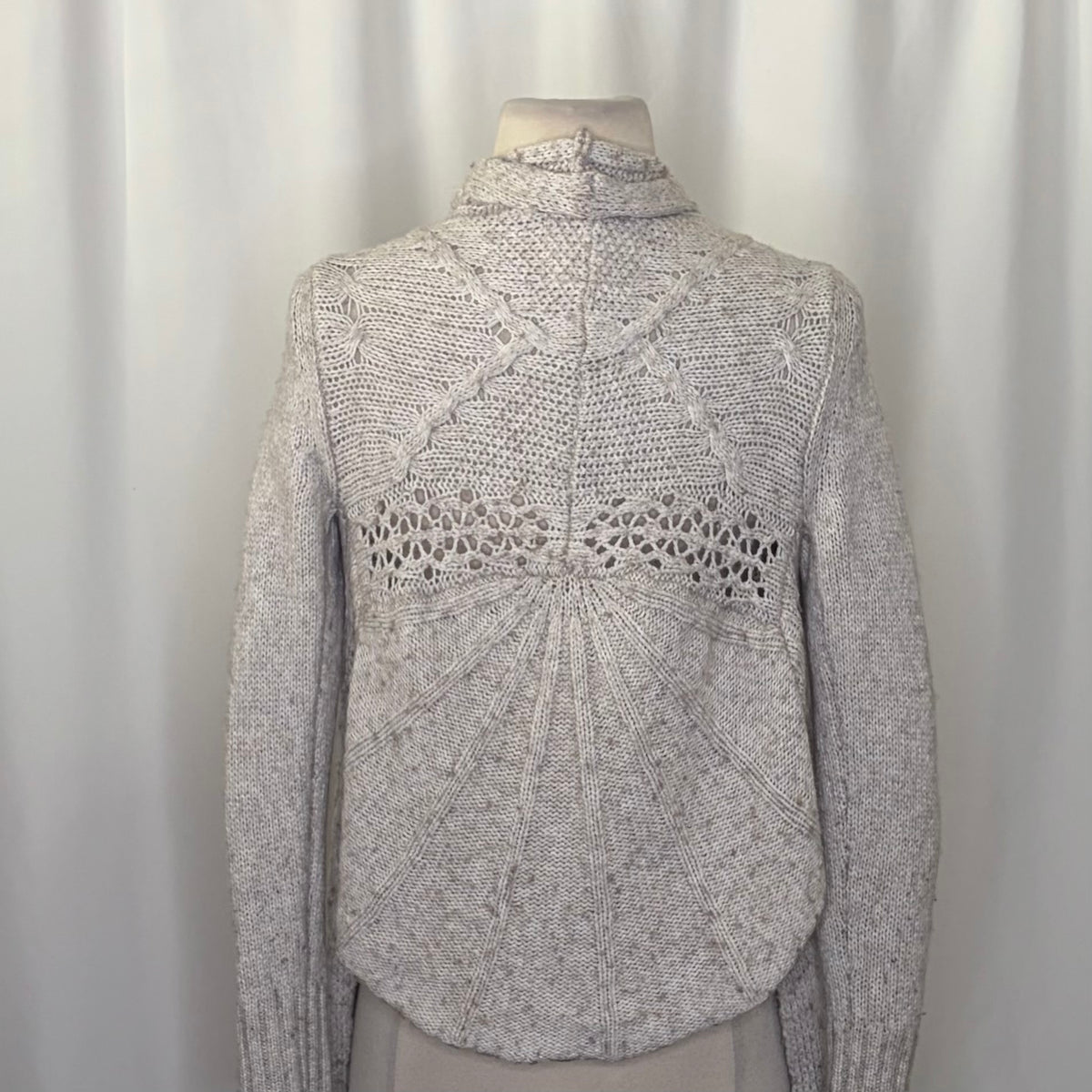 Anthropologie ANGEL OF THE NORTH Anais Cardigan Sweater Wool Blend Gray X-Small