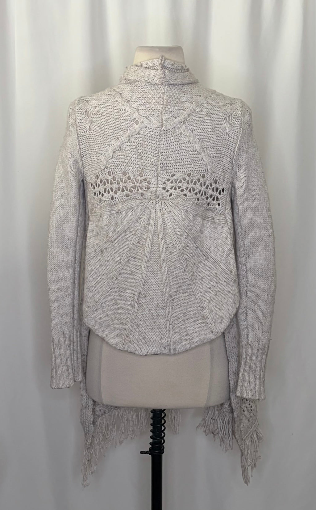 Anthropologie ANGEL OF THE NORTH Anais Cardigan Sweater Wool Blend Gray X-Small