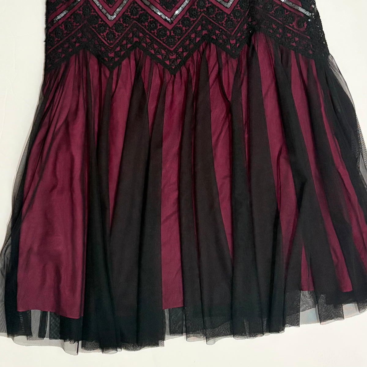 Anthropologie GEISHA DESIGNS Marlee Sequin Lace Tulle Midi Skirt Size 6