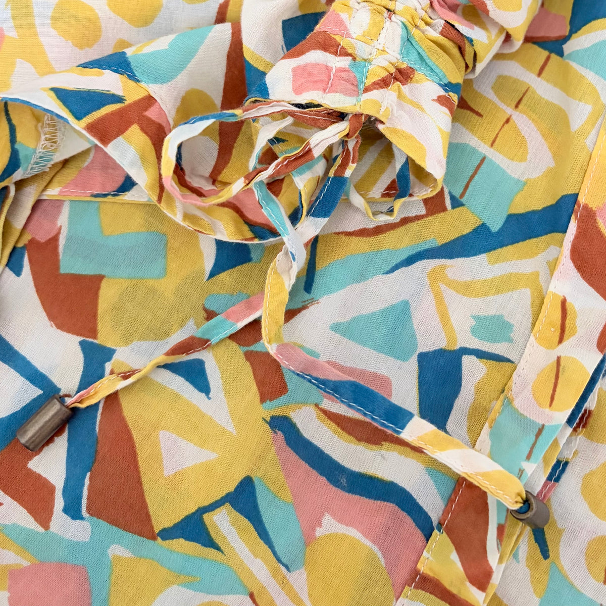 ANTHROPOLOGIE Danielle Kroll Brooklynite Button Down Blouse Top Abstract Medium