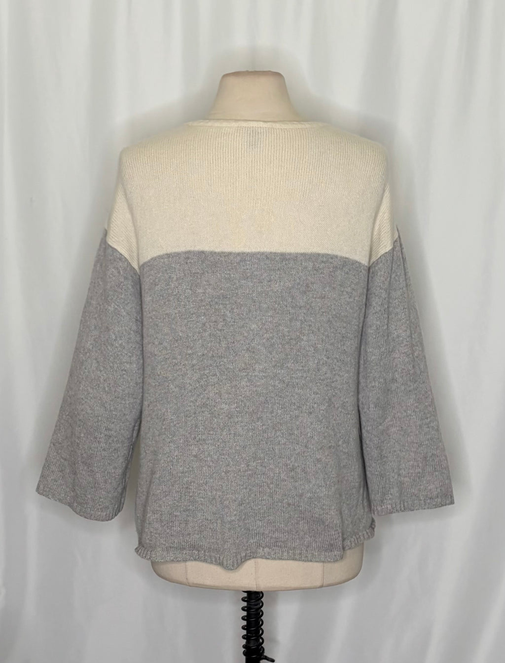 EILEEN FISHER Cashmere Wool Colorblock Sweater Boxy Fit Knitwear Knit Medium