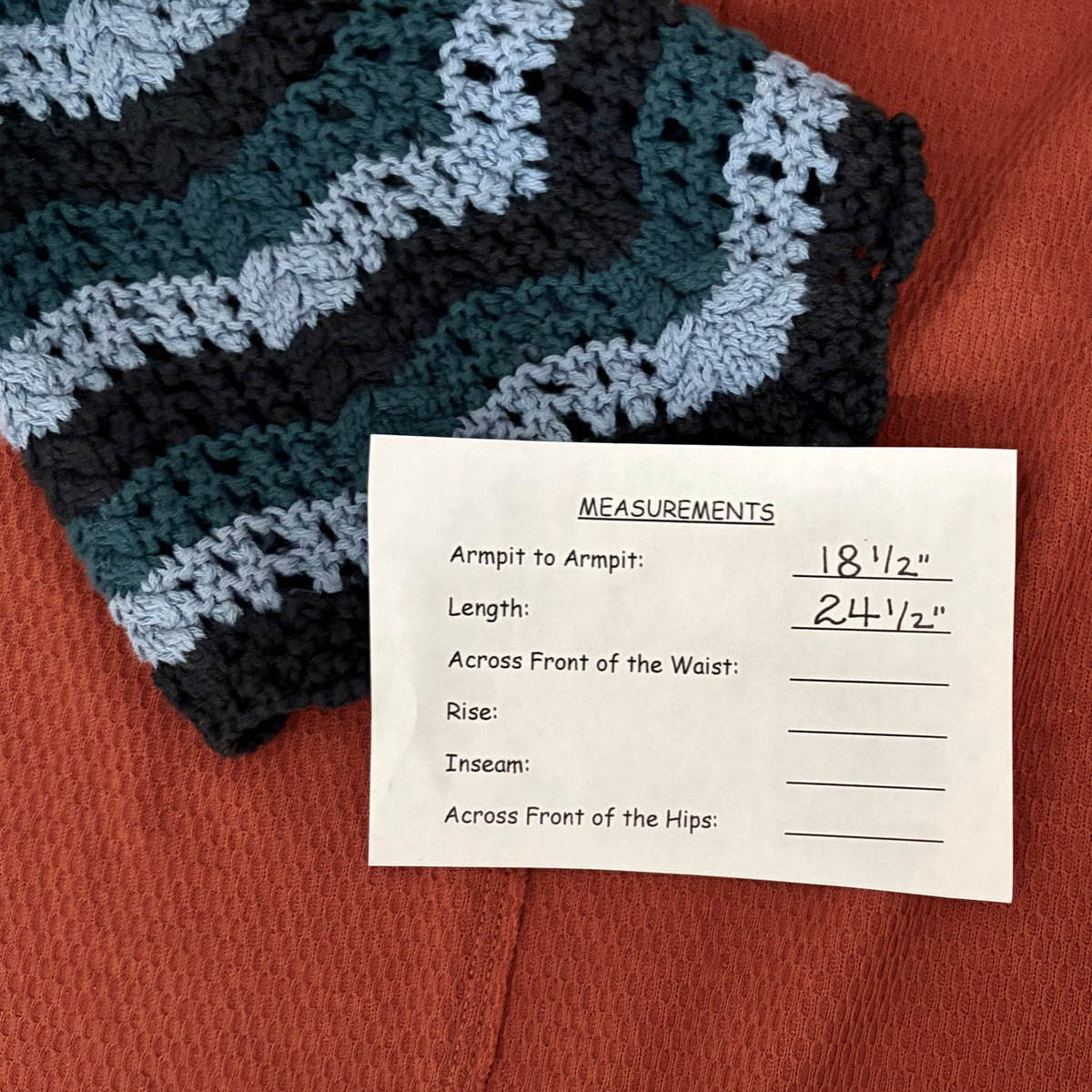 Anthropologie PILCRO Crochet Cuffed Thermal Top Cedar Pullover Stripes Small