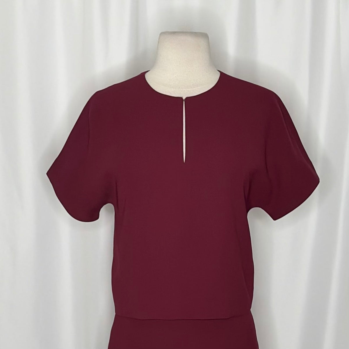J. CREW 365 Crepe Cropped Top Pencil Skirt 2 Piece Set Skirt Burgundy Size 0