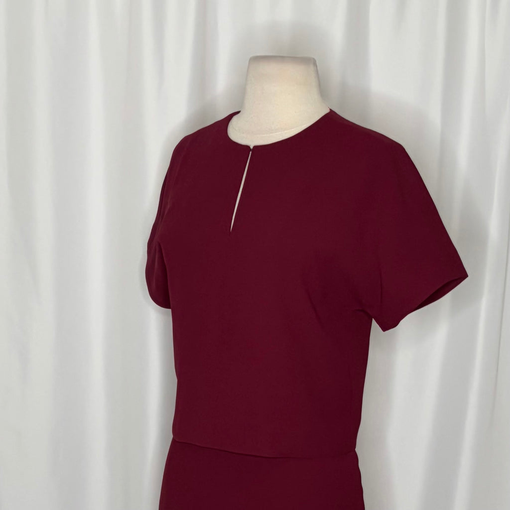 J. CREW 365 Crepe Cropped Top Pencil Skirt 2 Piece Set Skirt Burgundy Size 0