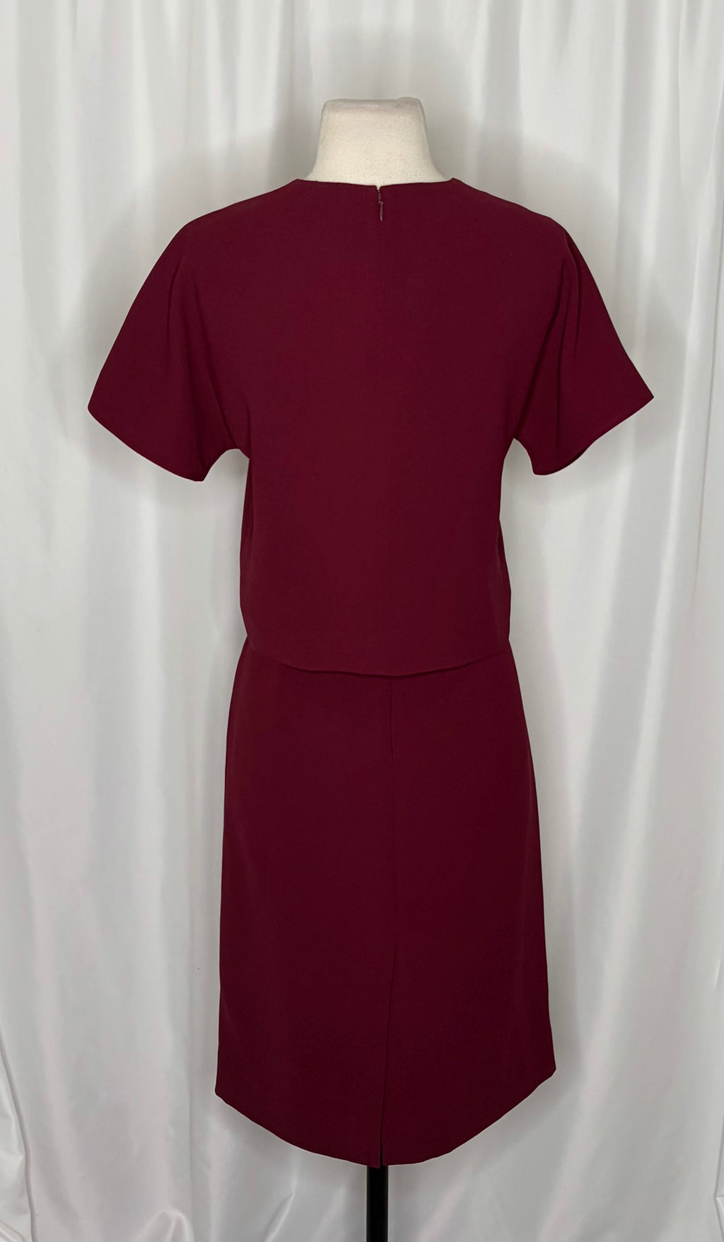 J. CREW 365 Crepe Cropped Top Pencil Skirt 2 Piece Set Skirt Burgundy Size 0