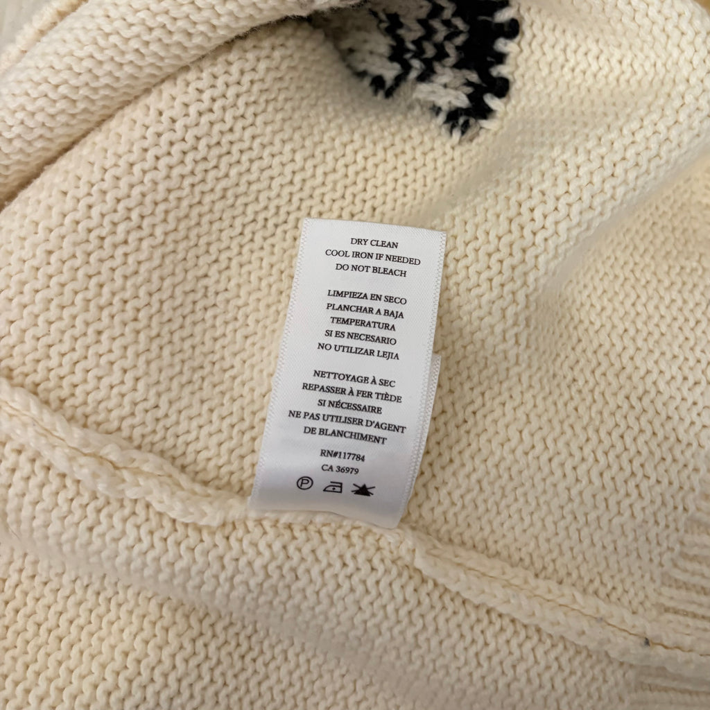 RAILS Perci Animal Star Sweater Ivory Black Camel Cotton Blend Knit X-Small