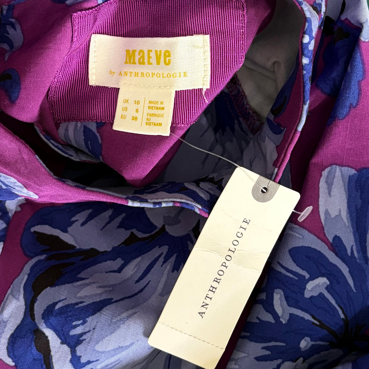 NWT Anthropologie MAEVE Mock-Neck Shift Mini Dress Floral Scalloped Size 6