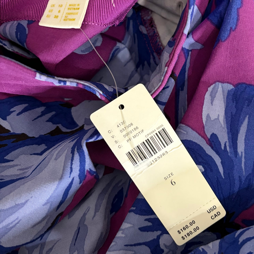 NWT Anthropologie MAEVE Mock-Neck Shift Mini Dress Floral Scalloped Size 6