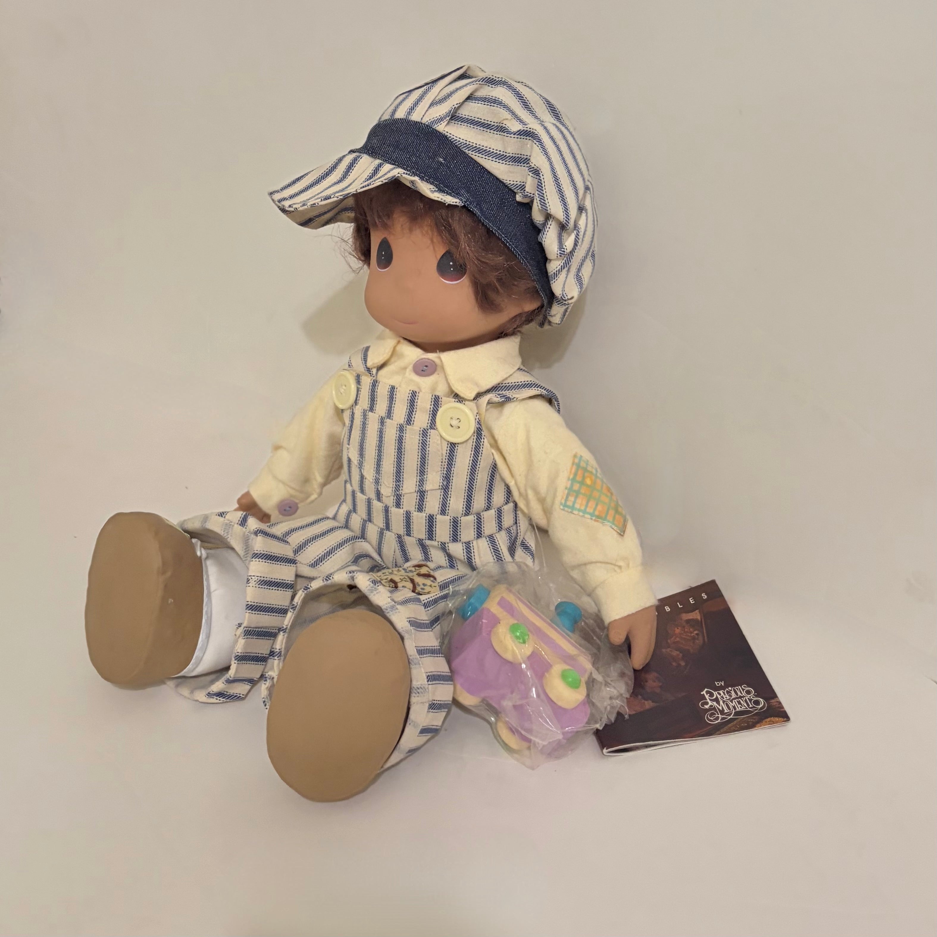 NWT Vintage 1993 PRECIOUS MOMENTS Dusty the Engineer Doll Train 16” 1043