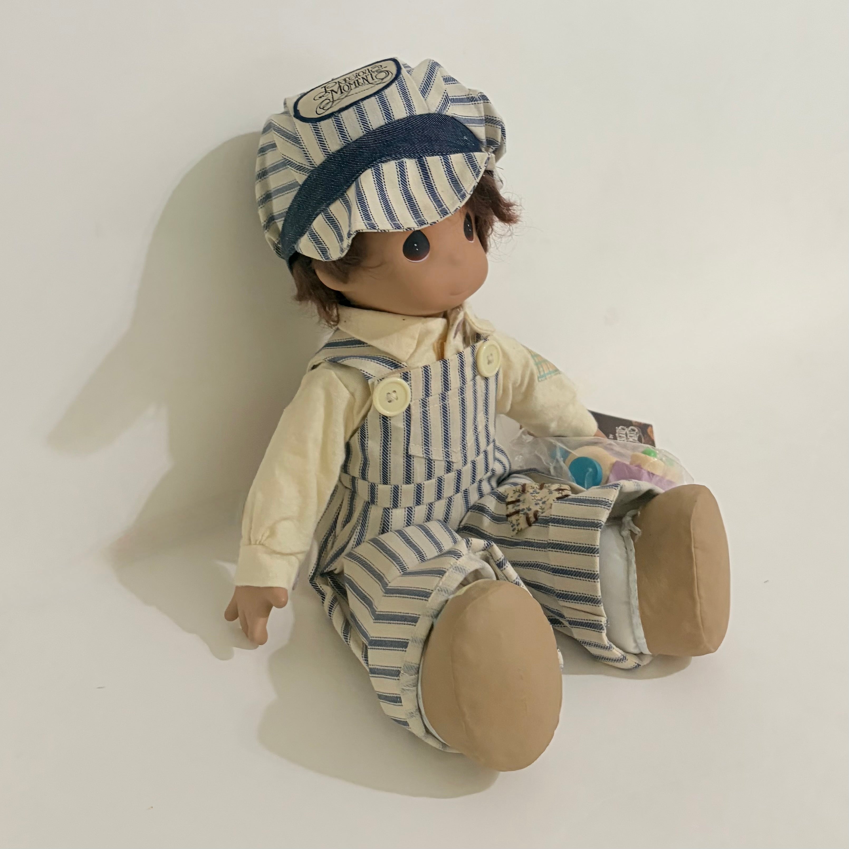 NWT Vintage 1993 PRECIOUS MOMENTS Dusty the Engineer Doll Train 16” 1043