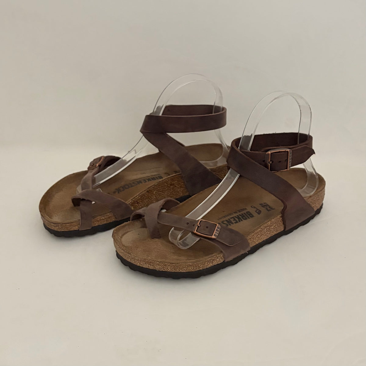BIRKENSTOCK Yara Habana Oiled Leather Ankle Strap Sandals Bohemian Brown 37