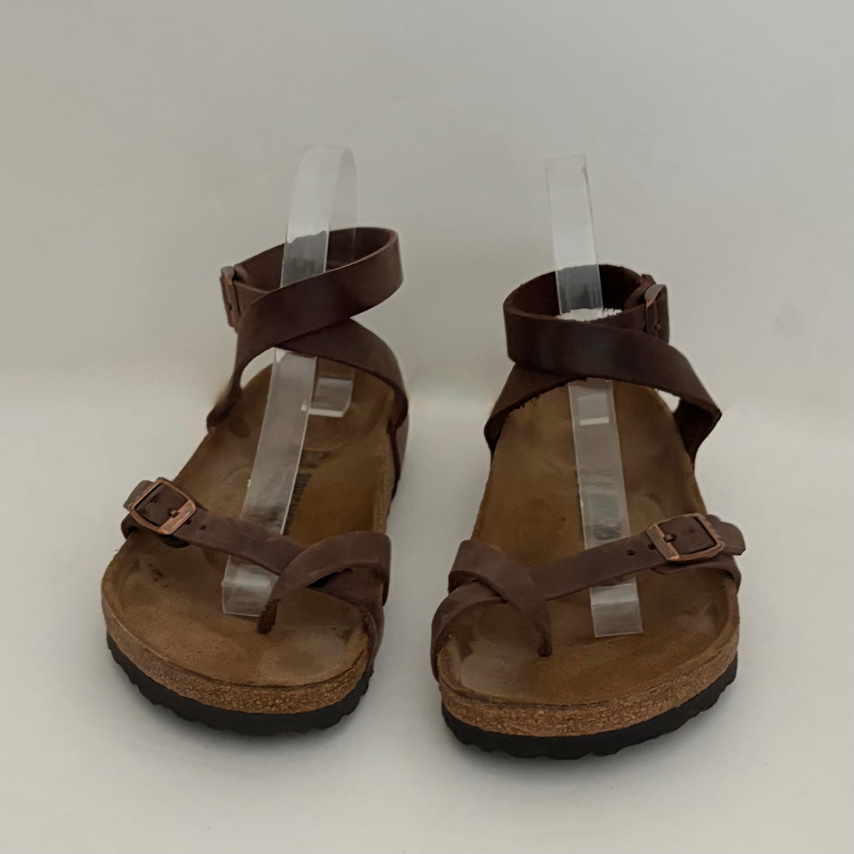 BIRKENSTOCK Yara Habana Oiled Leather Ankle Strap Sandals Bohemian Brown 37