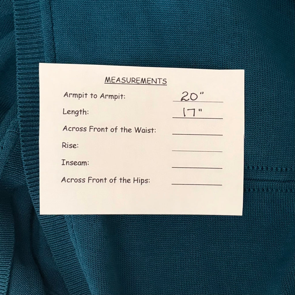 LK BENNETT Dayna Cardigan Teal Deep Lake Cropped Pointelle Knit Sweater Medium