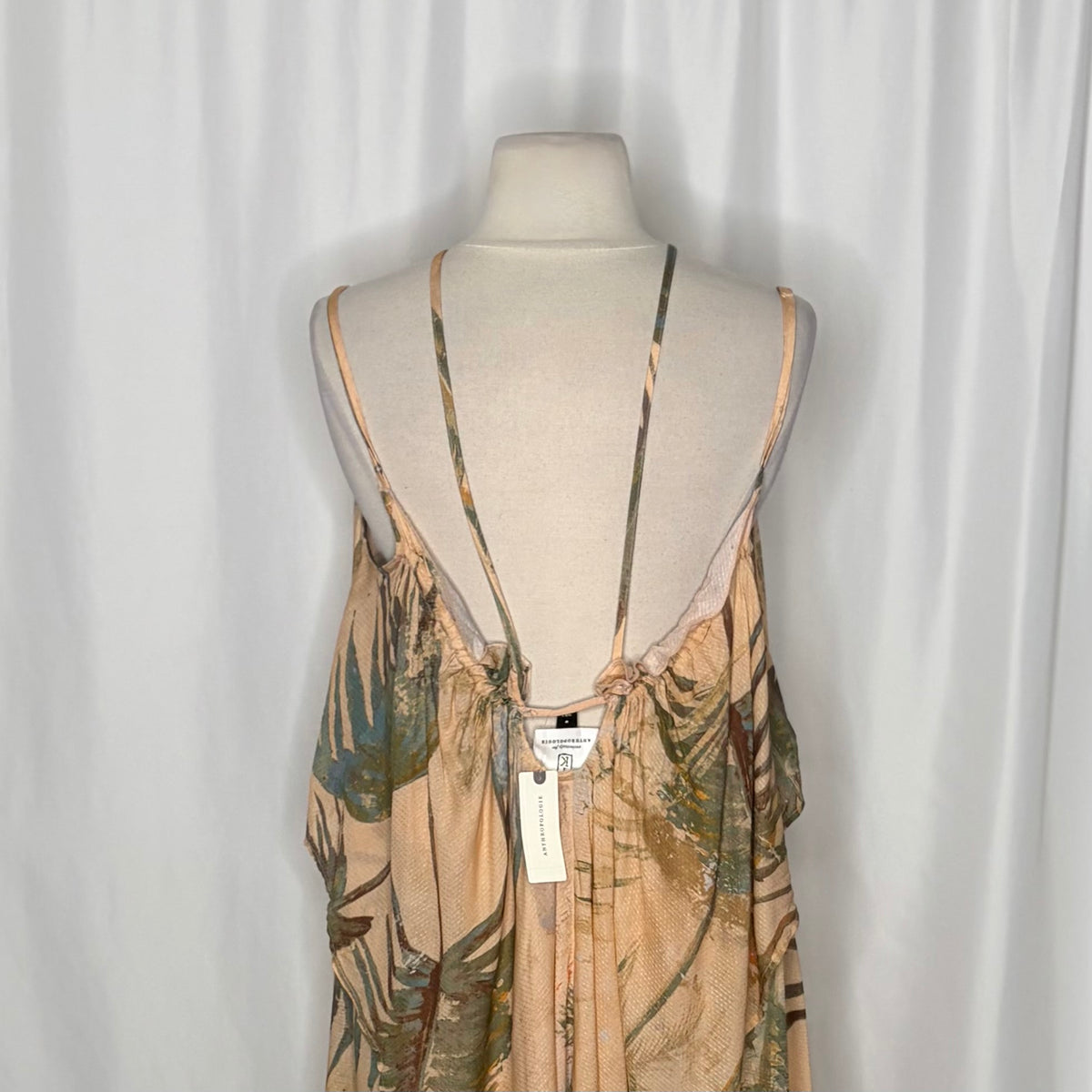 NWT Anthropologie TAHNEE KELLAND Strappy Midi Dress Tropical Print Medium