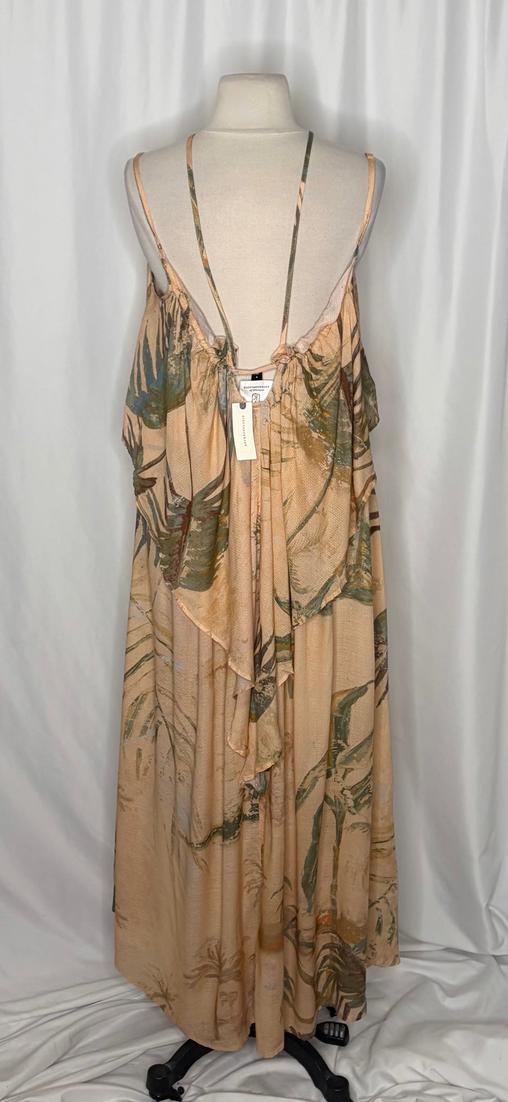 NWT Anthropologie TAHNEE KELLAND Strappy Midi Dress Tropical Print Medium