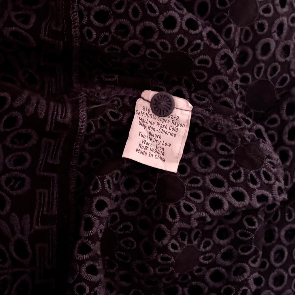 NWT!! JOHNNY WAS Jupiter Mosaic Kimono Black Embroidered Eyelet Duster Small