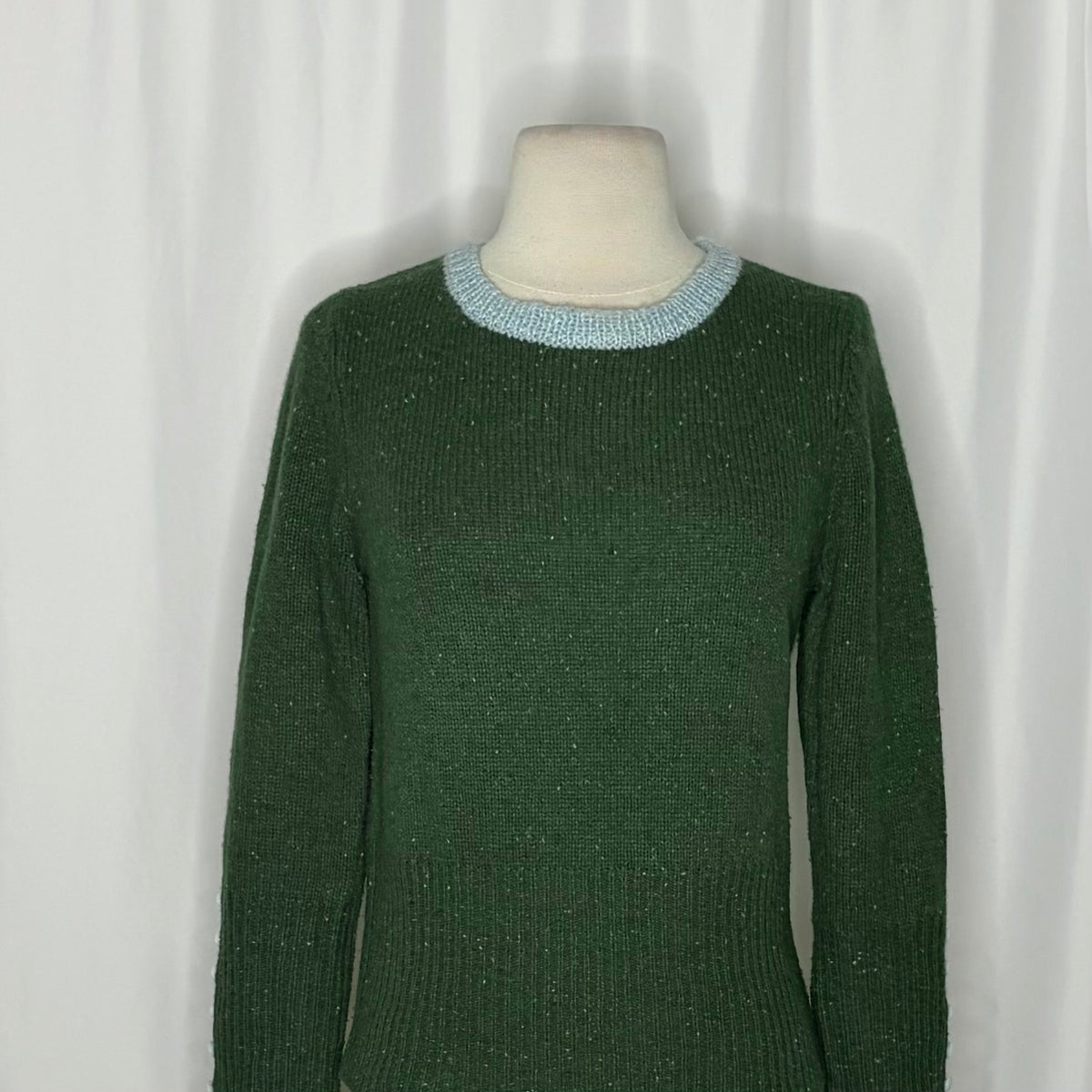 Anthropologie SLEEPING ON SNOW Green Cashmere Wool Button Sweater Knit Small