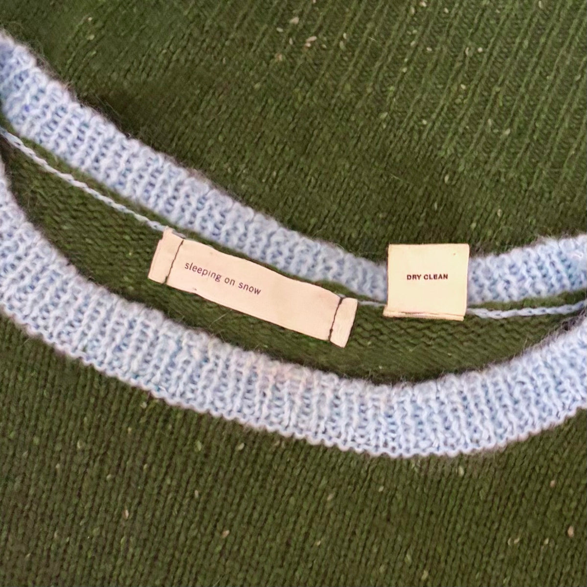 Anthropologie SLEEPING ON SNOW Green Cashmere Wool Button Sweater Knit Small