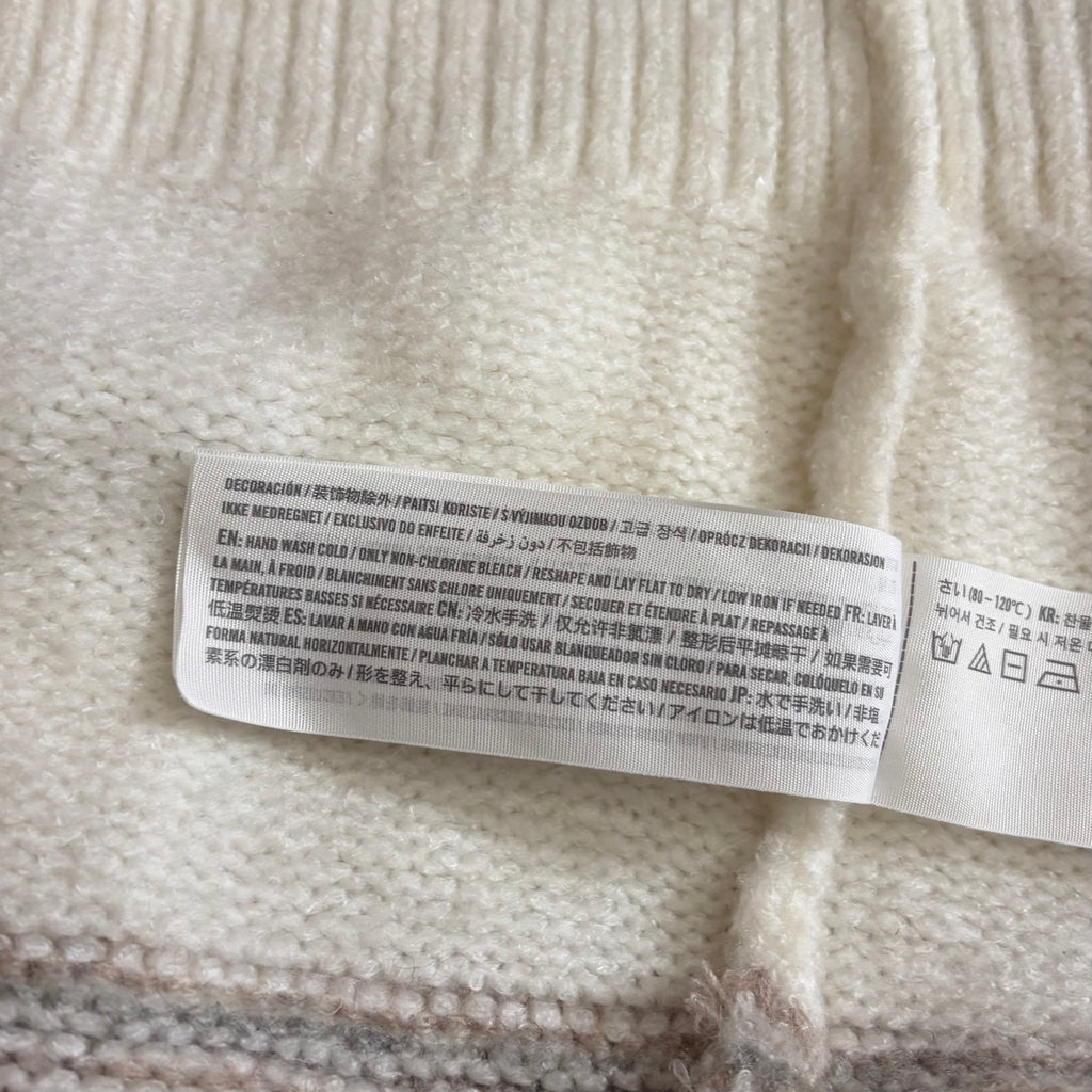 ABERCROMBIE & FITCH Fair Isle Hooded Long Cardigan Sweater Cream Fairisle XS