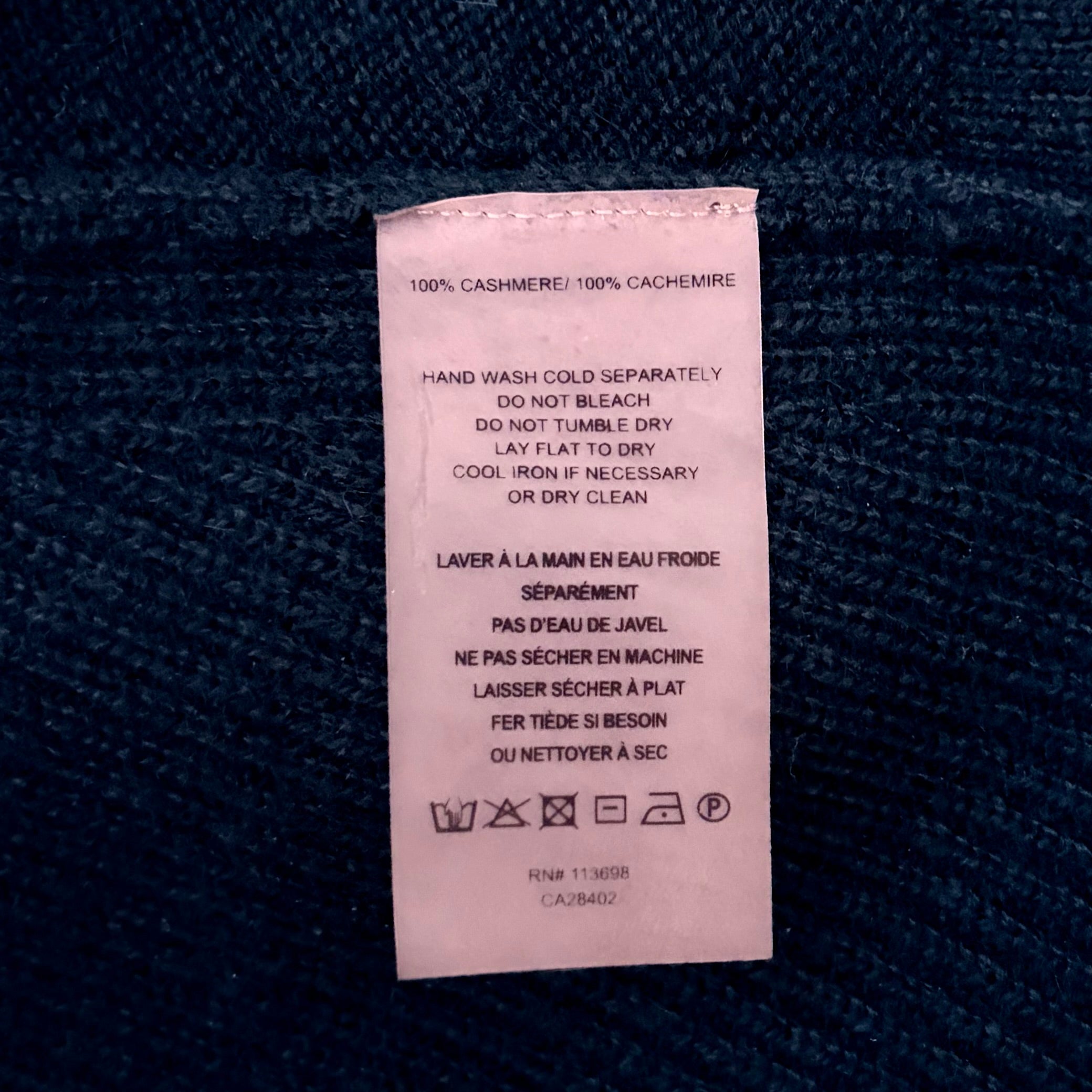 MARGARET O'LEARY 100% Cashmere V-Neck Raglan Sweater Teal Knitwear Solid Small