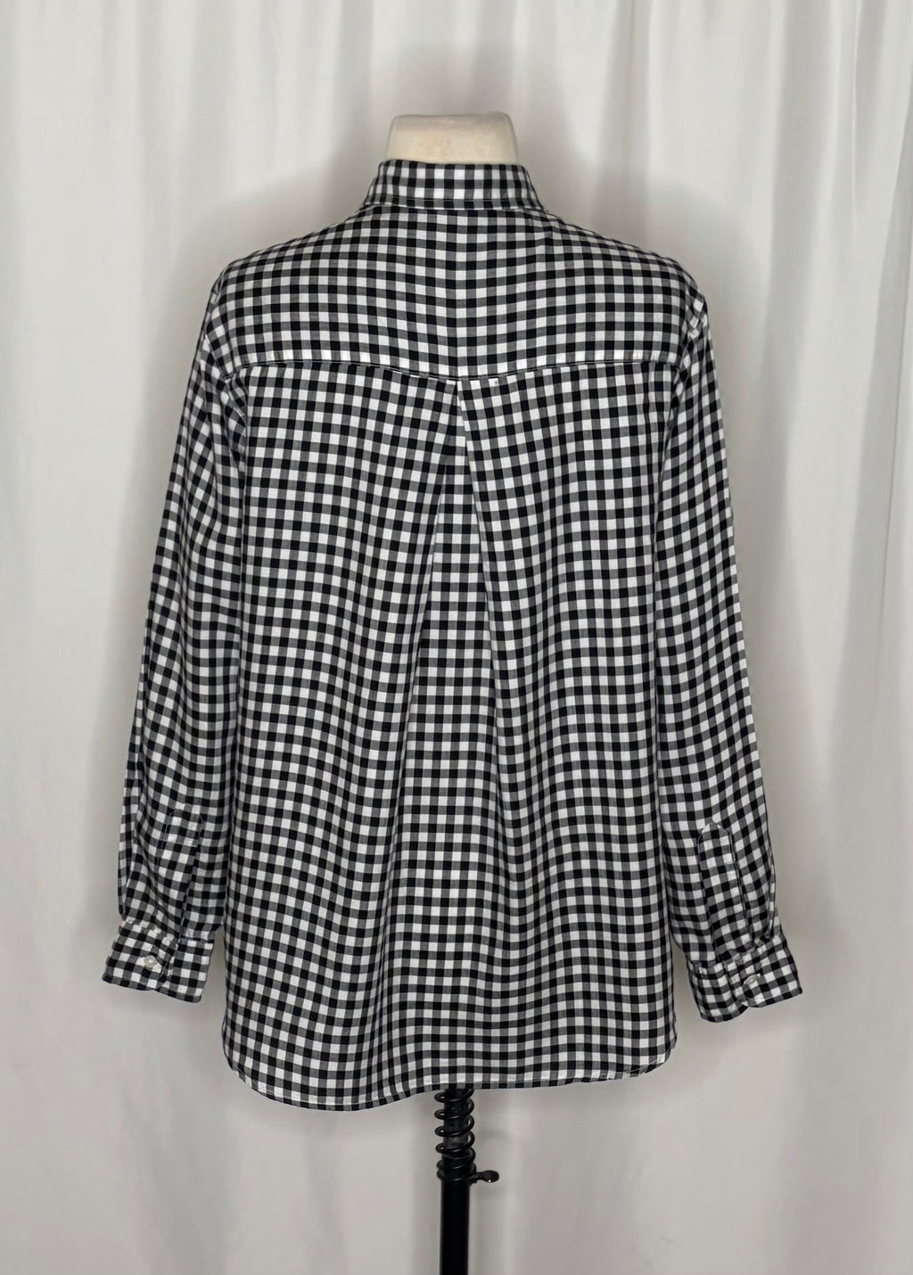 GRAYSON The Hero Black White Gingham Button Front Shirt Blouse Size 02 Small