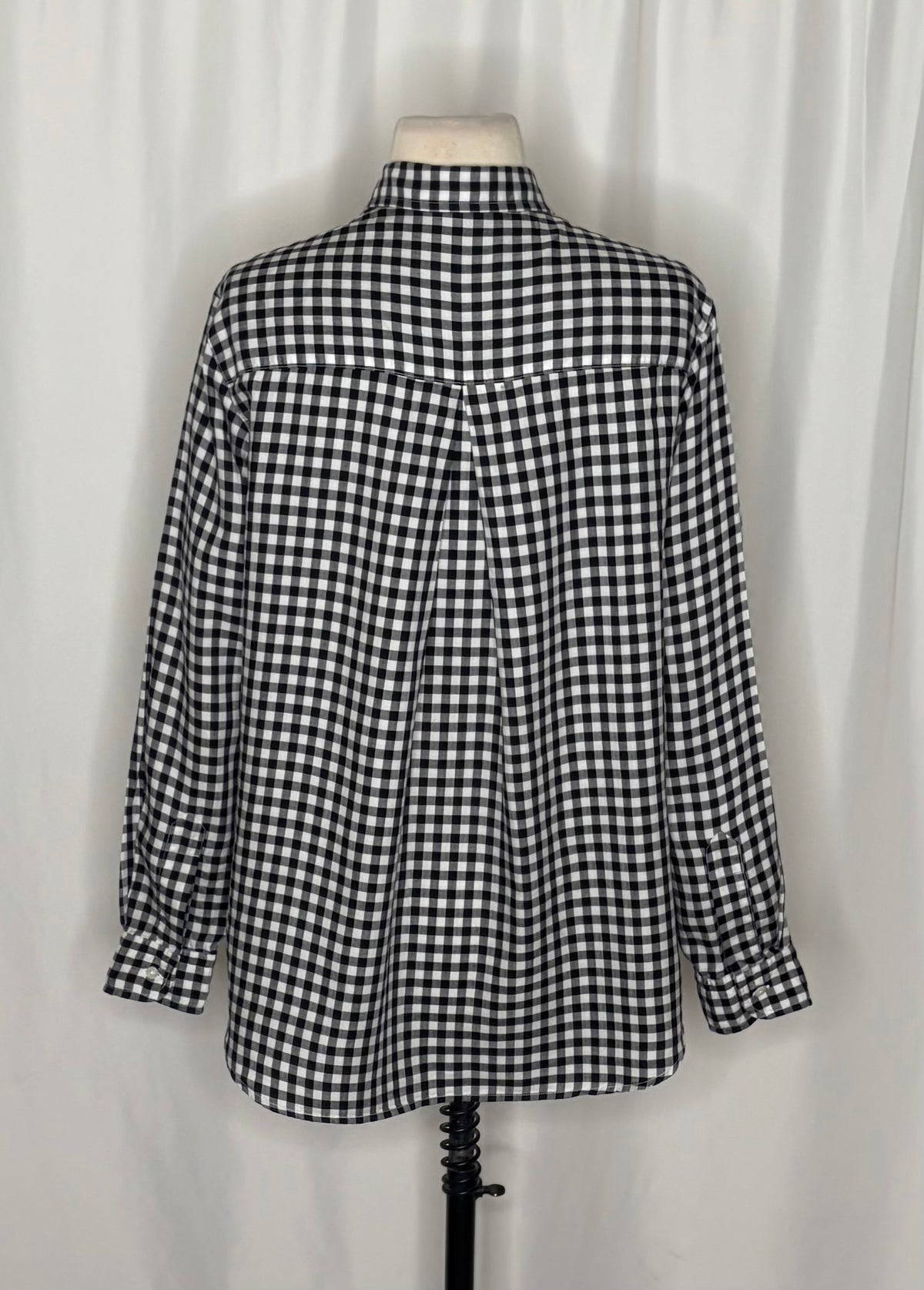GRAYSON The Hero Black White Gingham Button Front Shirt Blouse Size 02 Small